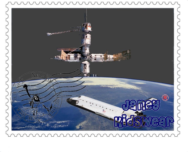 Strijkapplicatie Postzegel Space